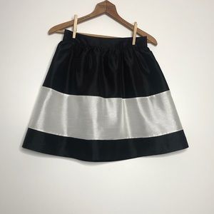 Kensie Black White Stripe High Waisted Mini Skirt